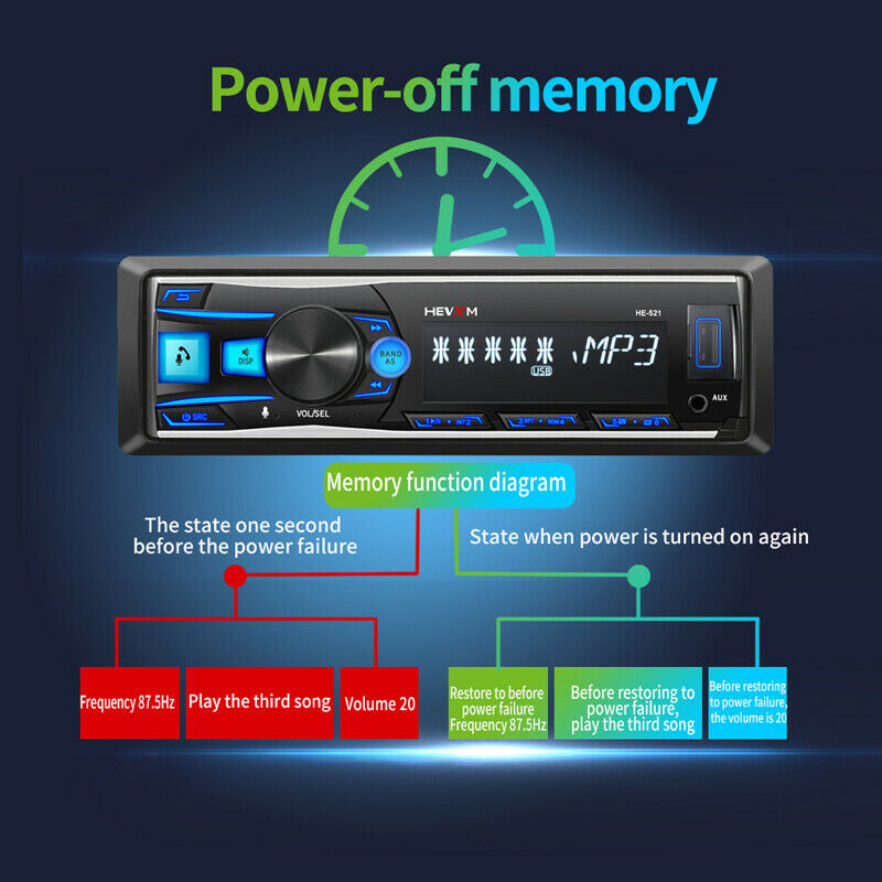 Car Stereo Audio Bluetooth FM Aux Input Receiver USB Reader MP3 Radio Player Kit