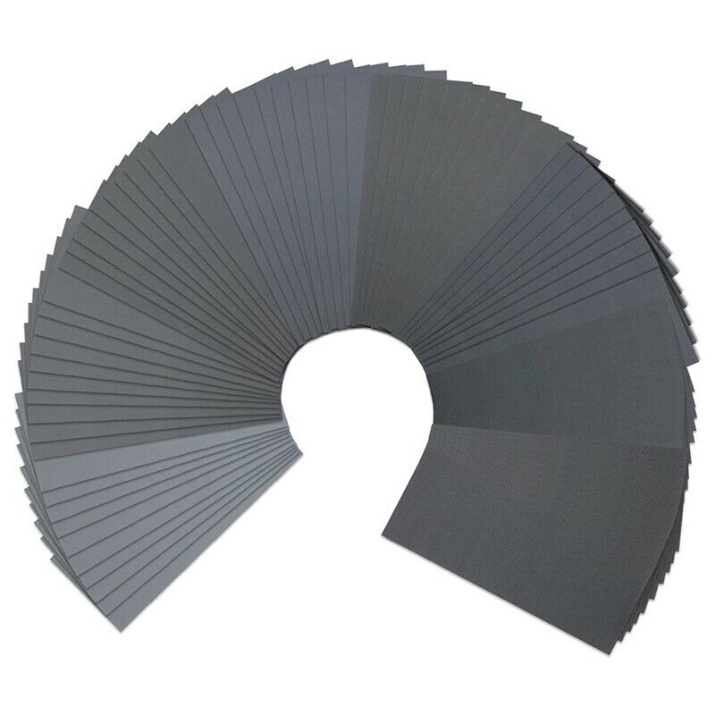 80 Pcs Assortment 9X3.6 Inch Silicon Carbide Grit for Metal Sanding Wood FurniB1