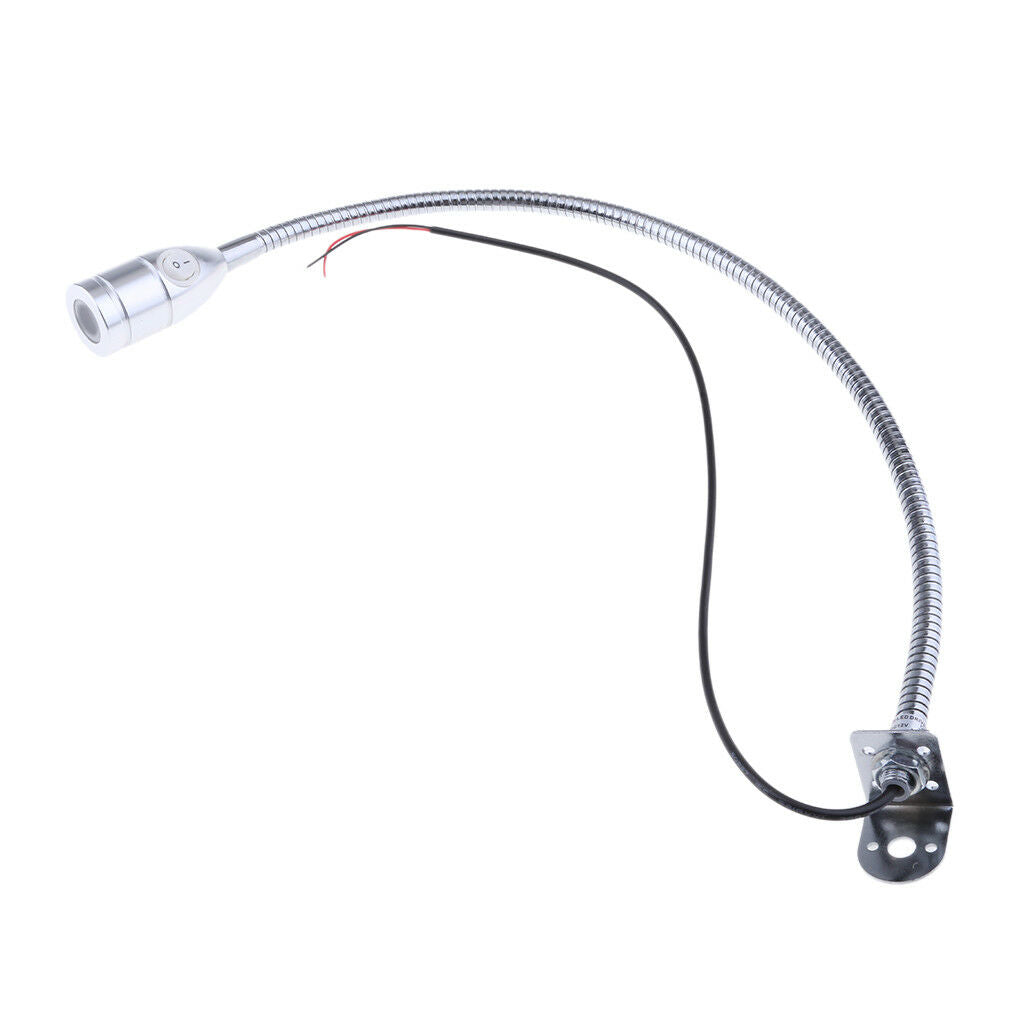 Boat Reading Light Minimalist Flexible Gooseneck LED Switch Bed Lamp 12V 3W