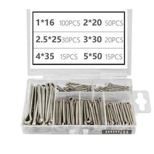 230Pcs 304 Stainless Steel Cotter U-Shaped Fixing Pin Assortment Set Value Kit