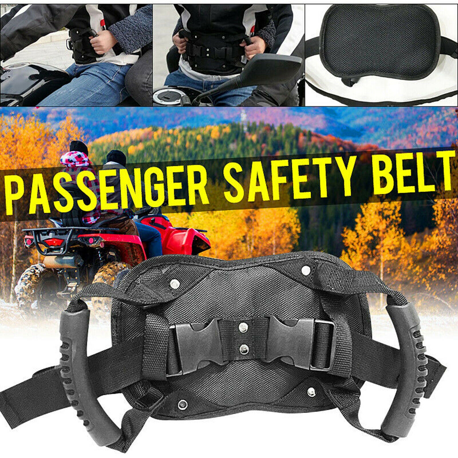 Durable Oxford Cloth Motorcycle Passenger Safety Belt Rear Seat Grip Handle