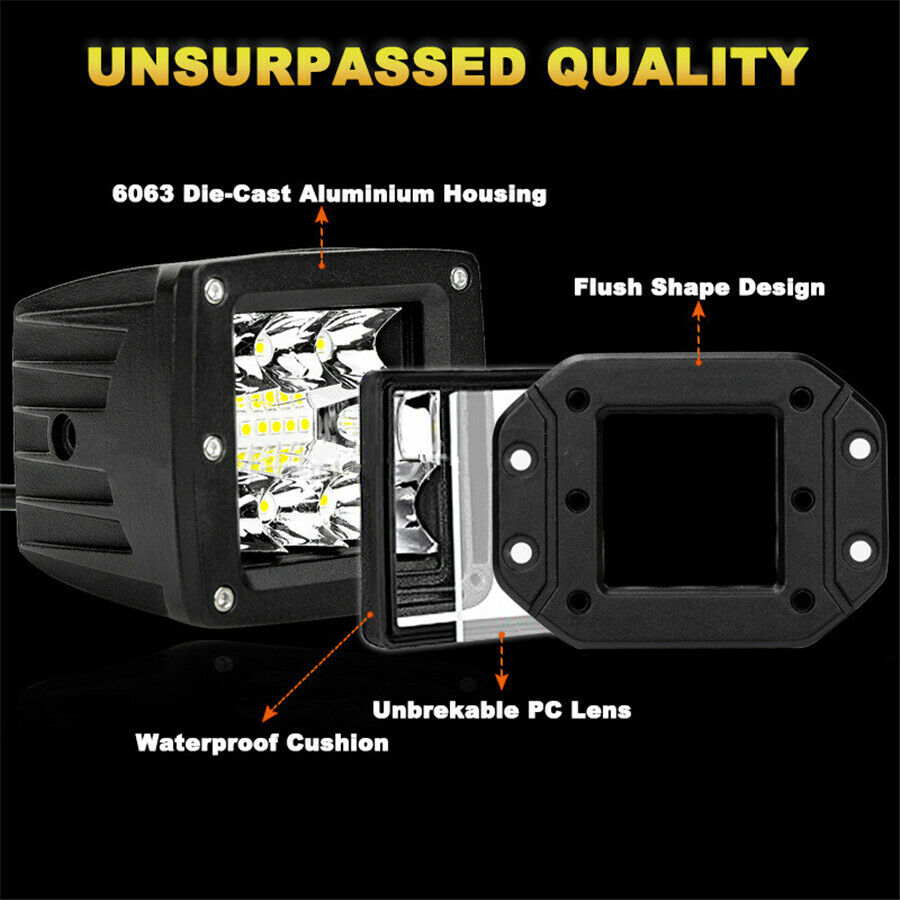 -XN3Inch 48W  LED Car Off-Road Bumper Reverse Lamp Combo LDE Work Light 9600LM