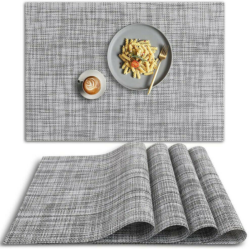 Anti-slip table mat placemat for home and daily use PVC placemat-smoky gray @