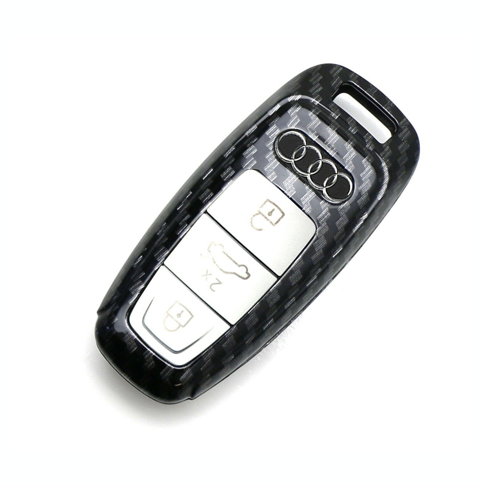 Carbon Fiber Car Smart Key Cases Covers Holder For Audi A6 A7 A8 Q8 2019-2021