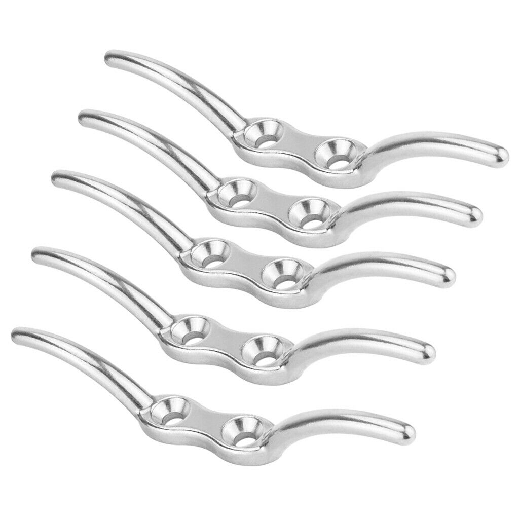 5pcs Heavy Duty Stainless Steel Flag Pole Cleat Boat Mooring Accessories