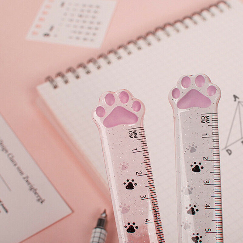 Cat Paw Plastic Straight Rulers School Office Supplies Planner Accessor TnY KX