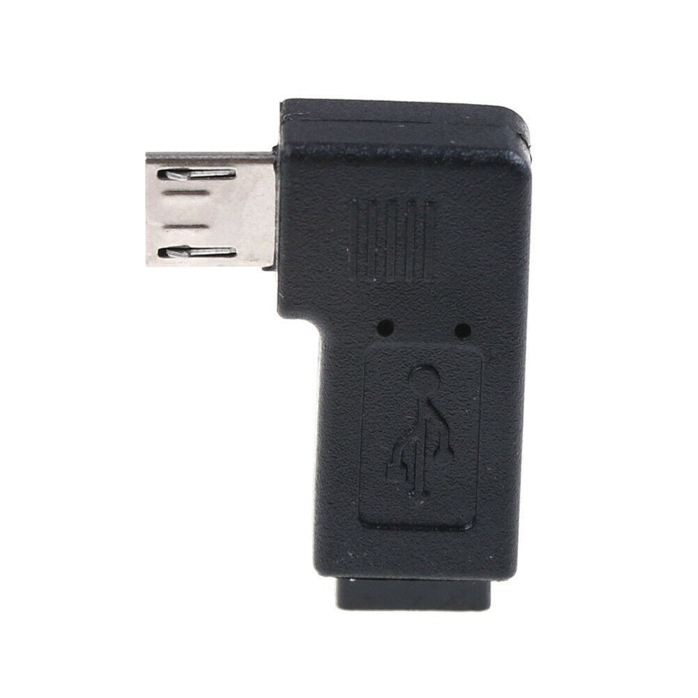 2x 90 Degree Micro Left &Right Angle USB Male to Female Plug Adapter Charg.l8