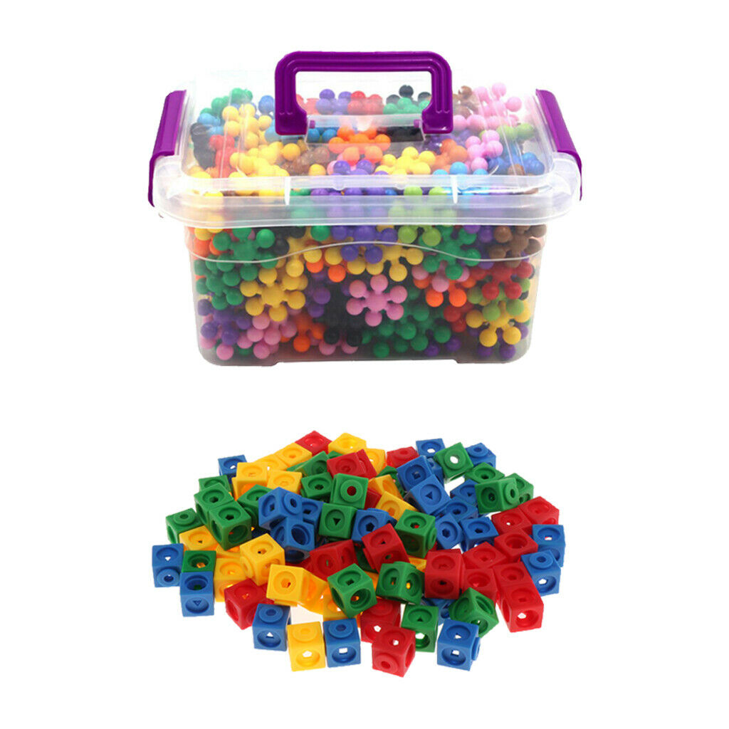 Snowflake Building Blocks STEM Toys DIY + Math link Cubes Starter 4-Color
