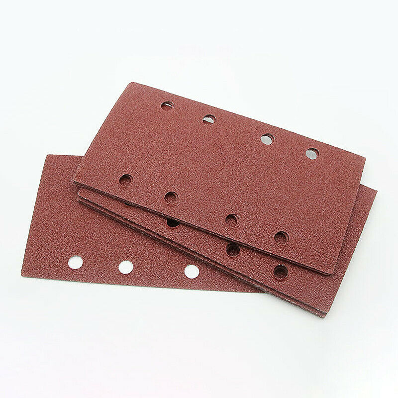 25XSanding Rectangular Sandpaper Orbital Palm Sander Paper 8Holes 185x93mm HN US