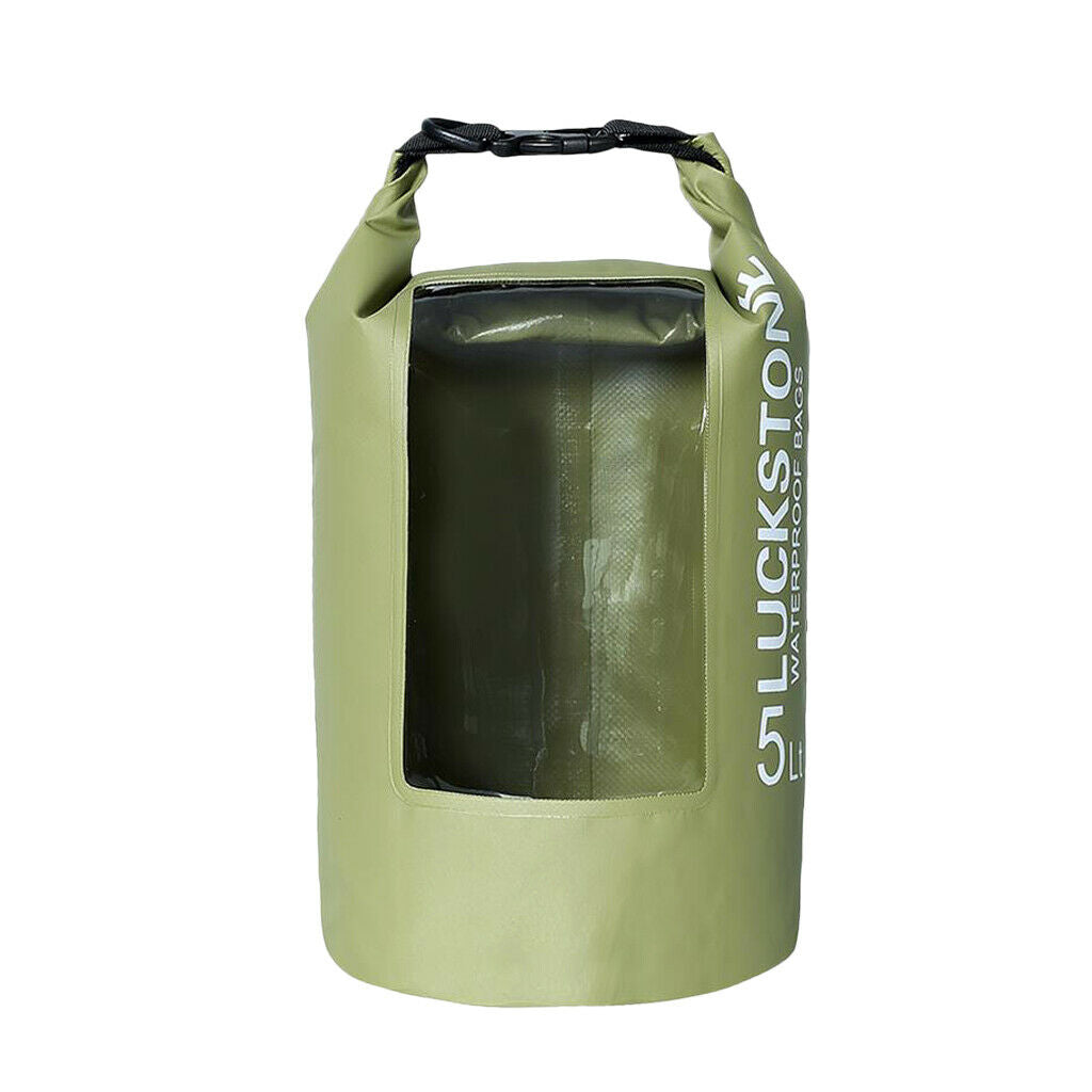 5L Waterproof Dry Bag Backpack for Beach Kayak Canoe Fishing Camping Green