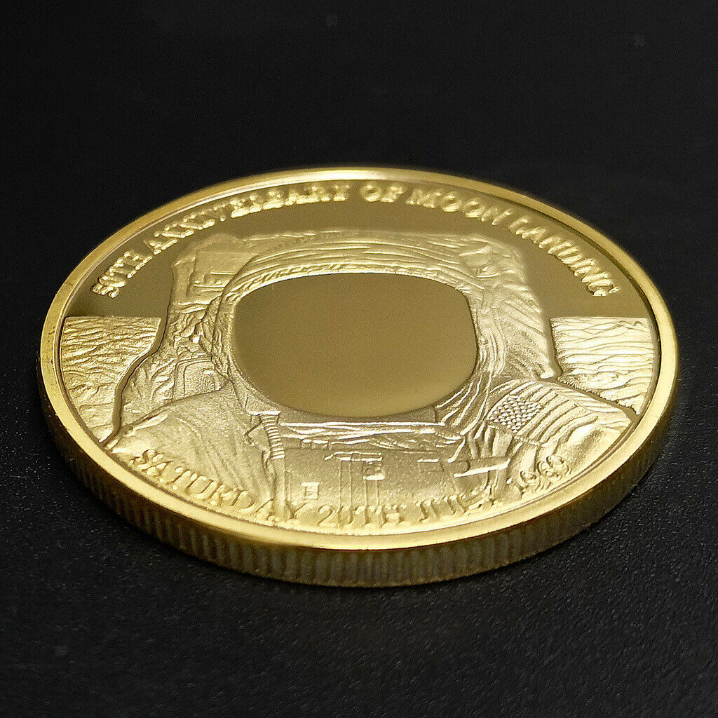 4pc 2019 Moon Landing Souvenir Commemorative Challenge Coin Art Gifts 40mm