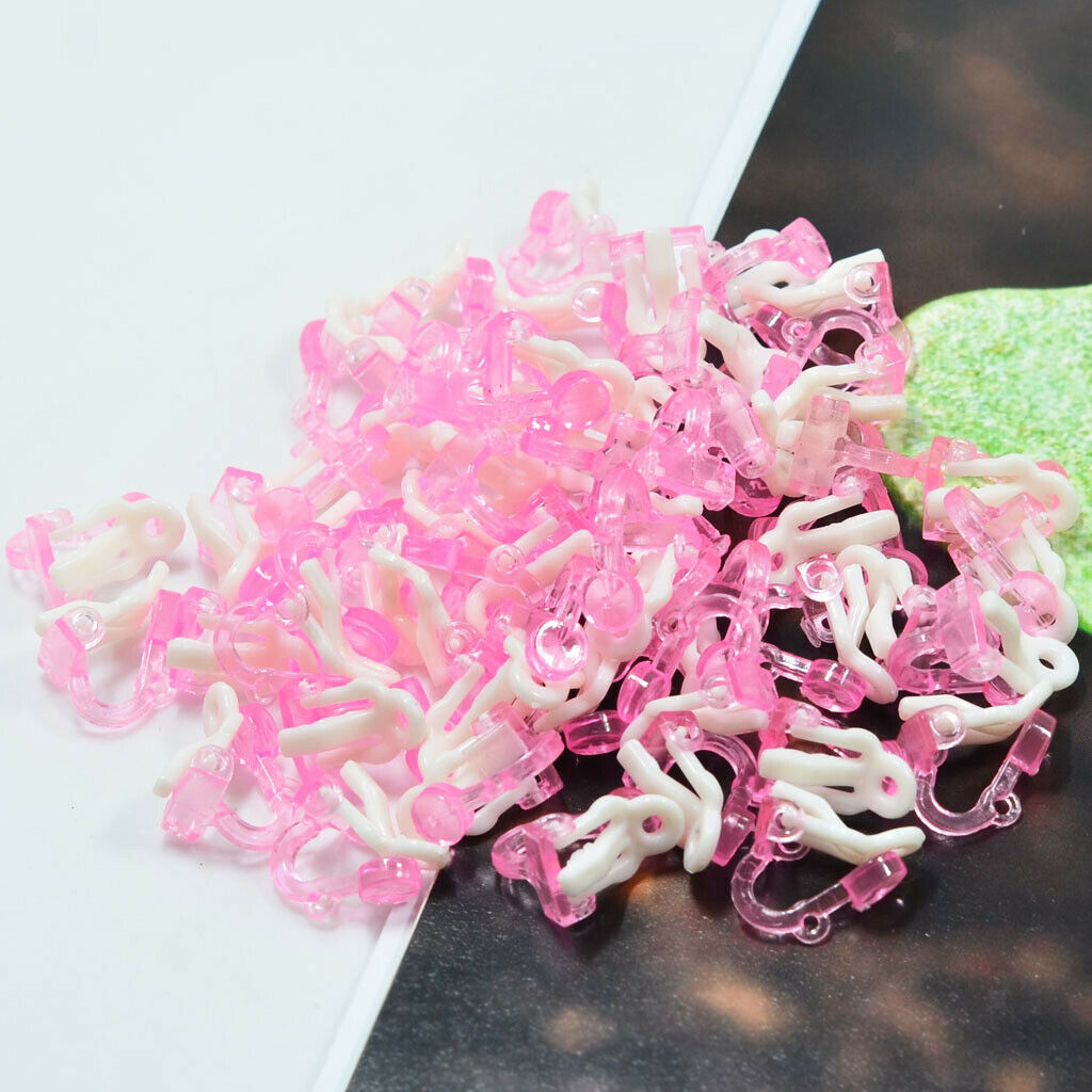 100 Pieces Ear Clips Base Ear Hanging No Piercing Earring Base for Children