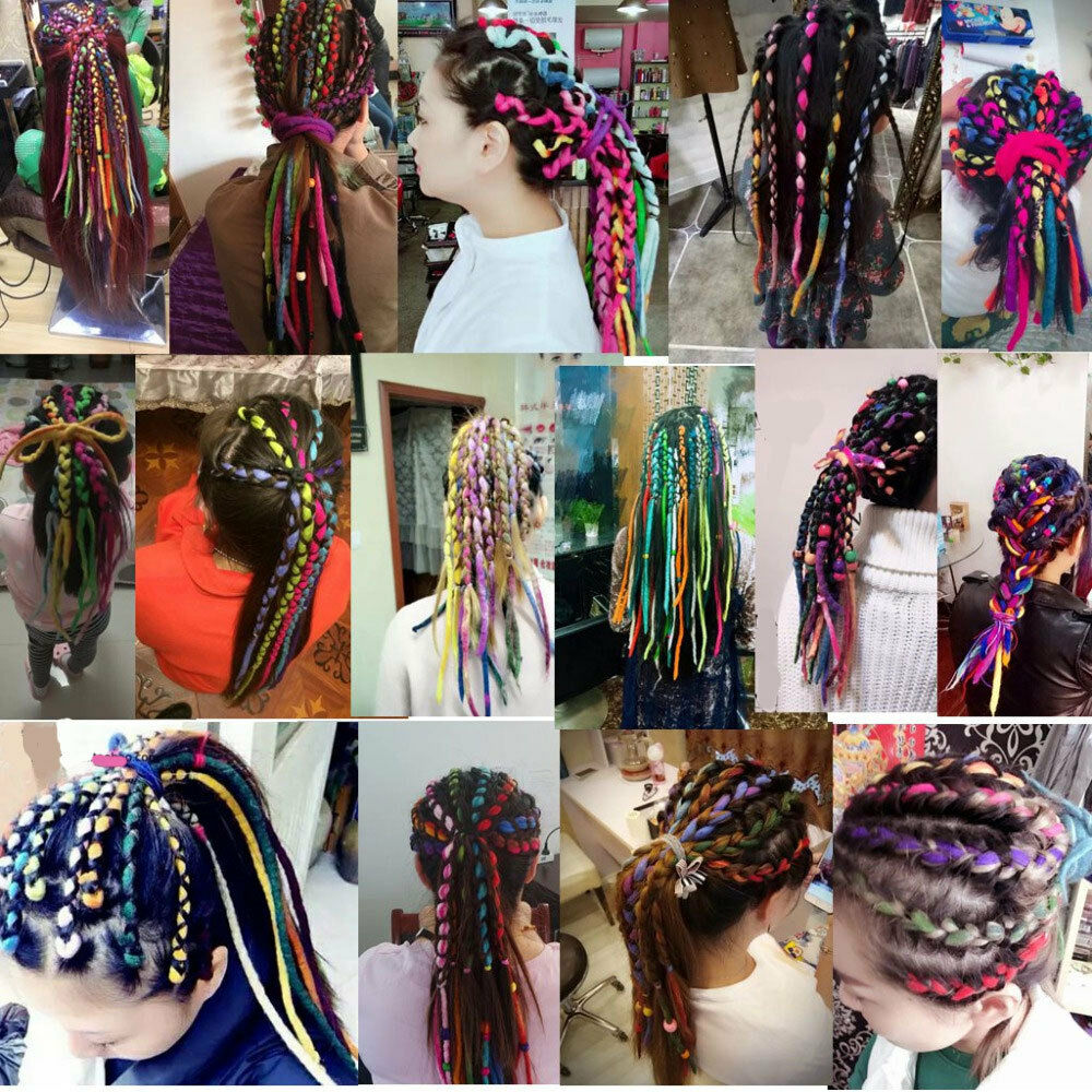 5pcs 20"/50cm Grey Handmade Dreadlocks Extensions Synthetic Crochet Dreads Locs