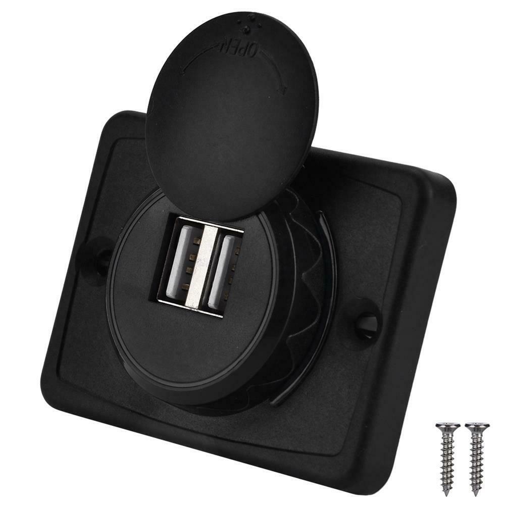 USB Car Charger 3.1A 5V Car Dual USB Port Socket Outlet 12V LED Waterproof