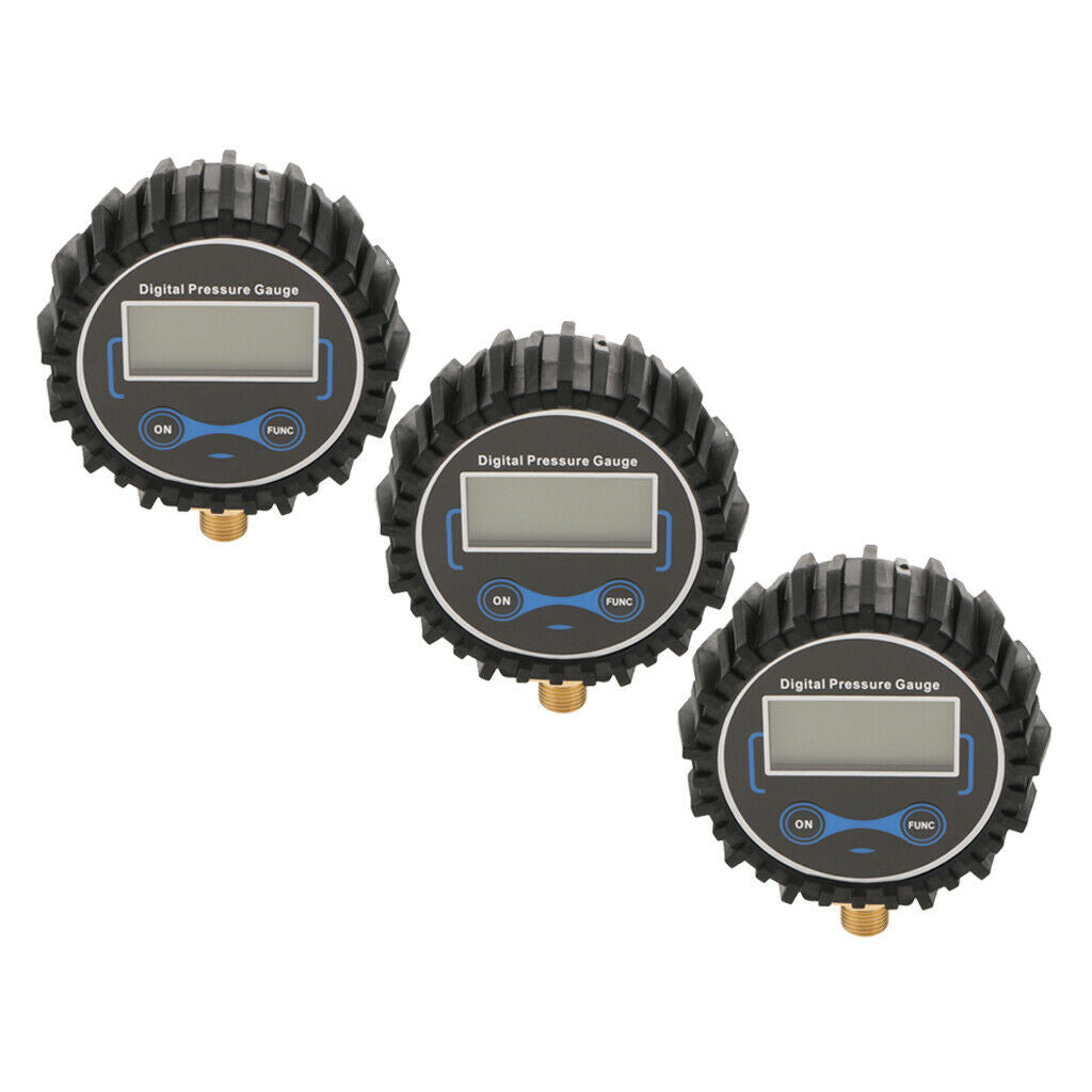 Set of 3 Digital Tyre Pressure Gauge Air Compressors Tool For Car Truck
