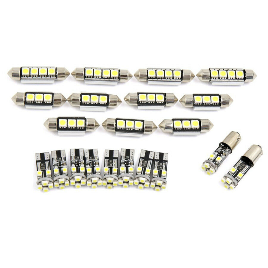 21x DC12V Interior LED Light Kit For Dome Map Read Glove Box License Plate Bulb