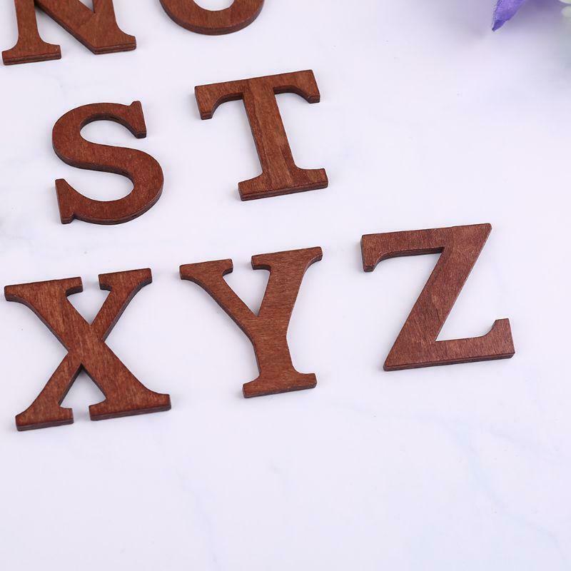 26pcs A-Z Wooden Letters English Alphabet Personalised Name Design Craft Decor