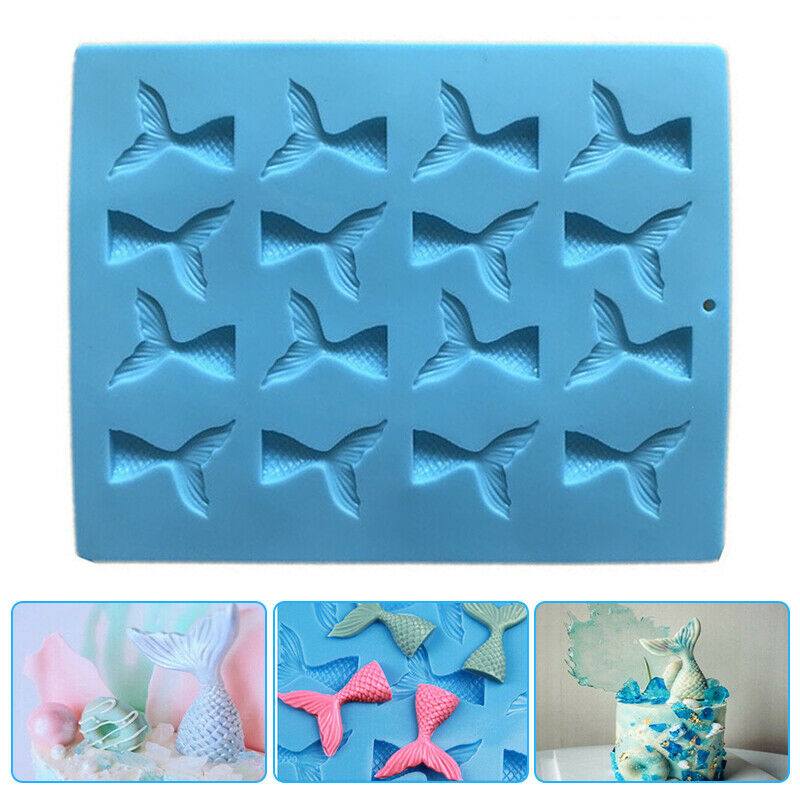 16 Cavities Mermaid Tail Silicone Mold For Chocolate, Candy Jelly Molds Baby