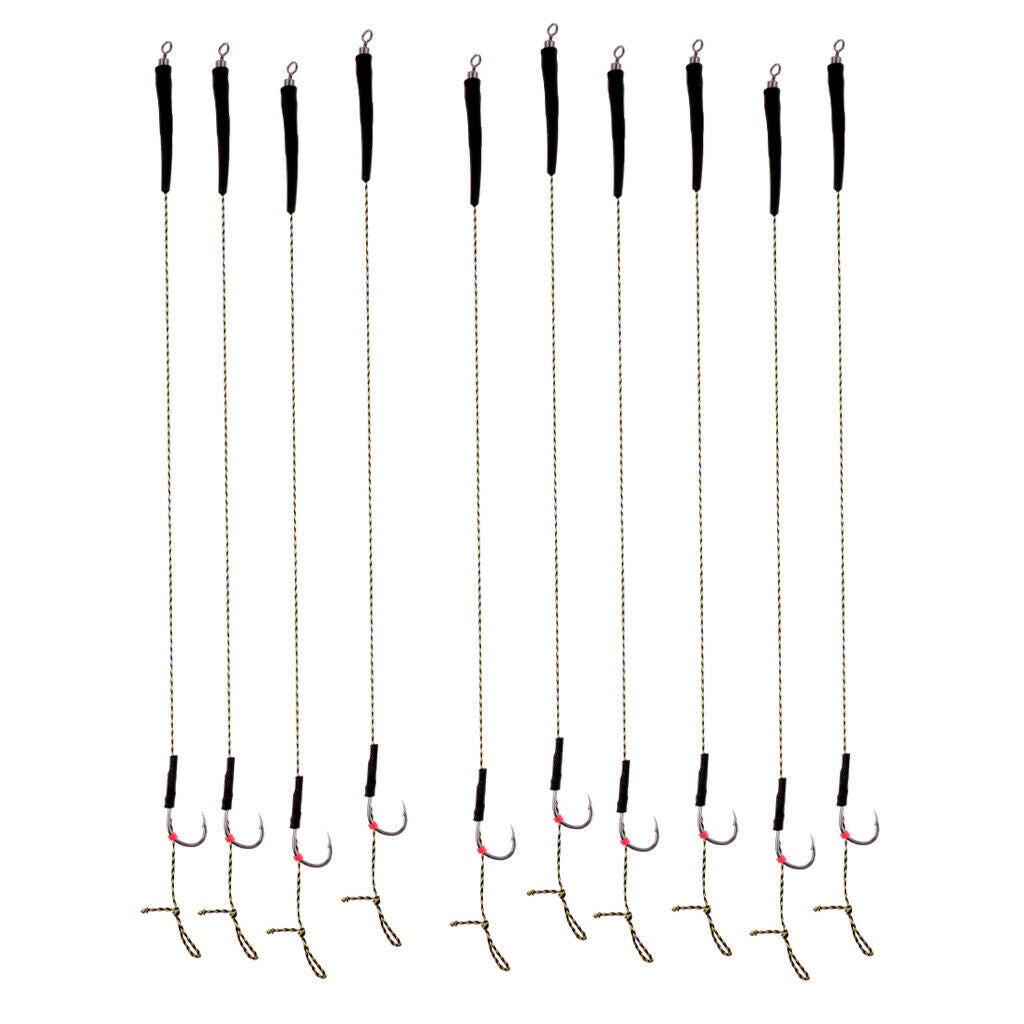 20 Pcs Carp Fishing Hair Rigs High Quality Camouflage Braided Lines Terminal