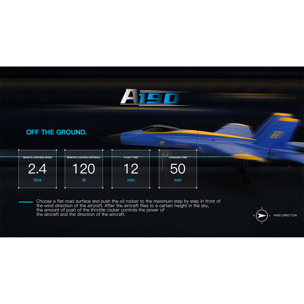 2.4G F-18 RC Plane for WLtoys XK A190 Coreless Motor RC Aircraft for Kids