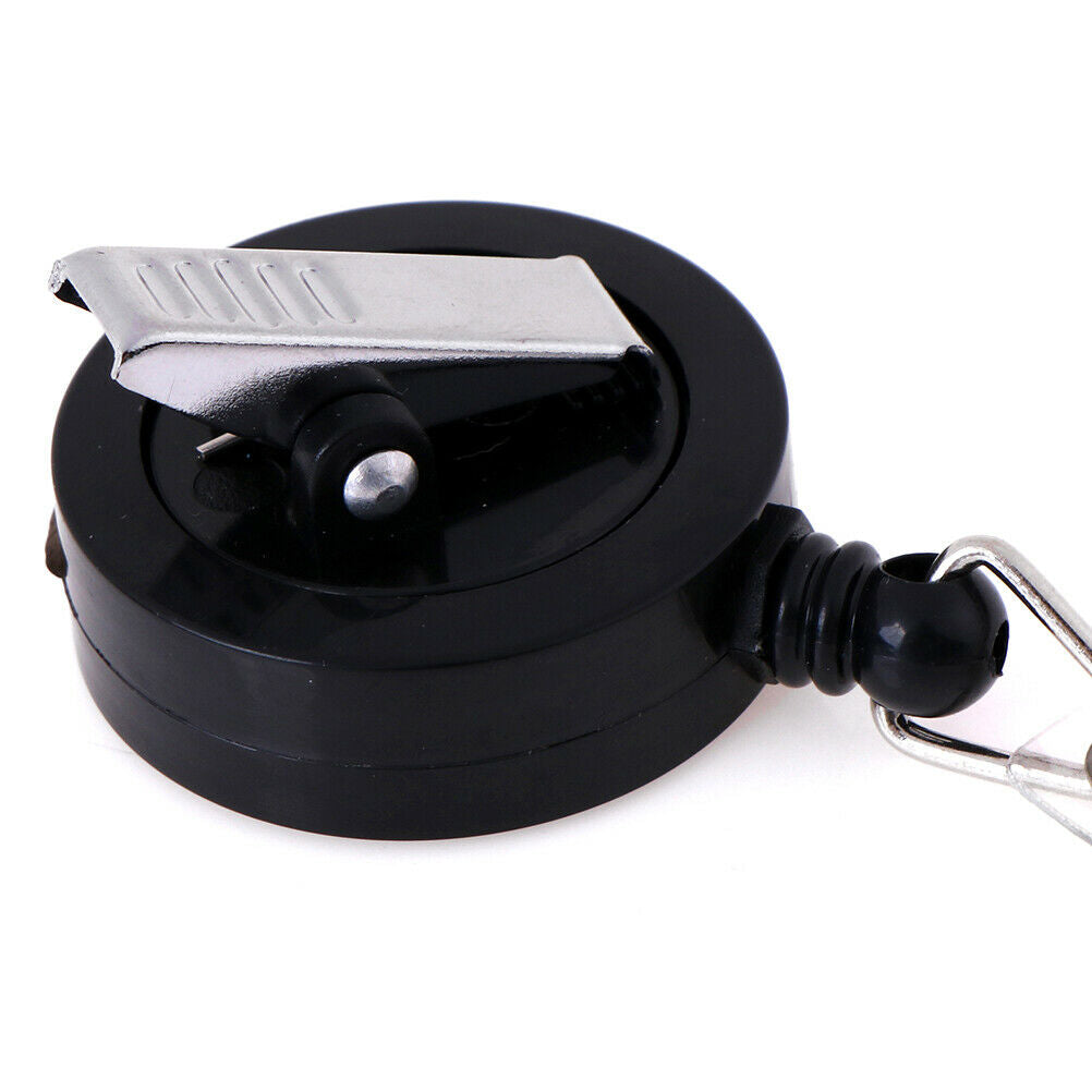 Retractable Pull Chain Reel ID Card Badge Keychain Holder Recoil Belt Clip.l8