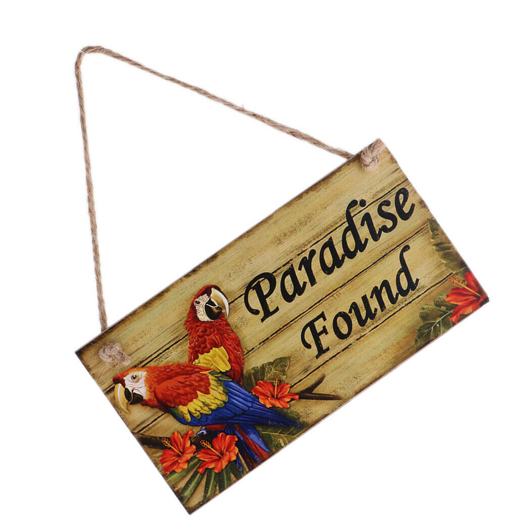 Welcome to Paradise/Paradise Found Wood Plaque with Jute Twine Hanging Sign
