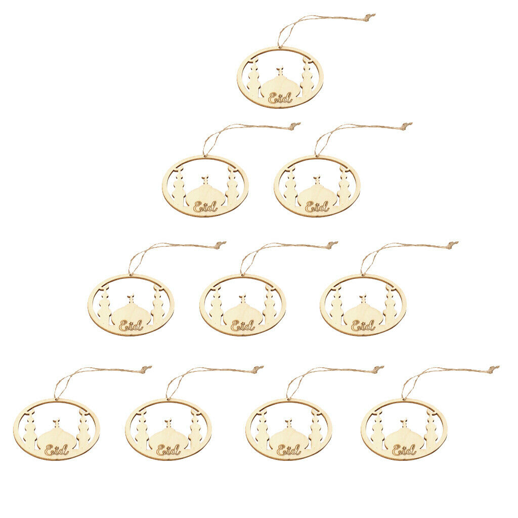 10Pieces Wood DIY Pendant Wood Hanging Decor Party Wedding Supply