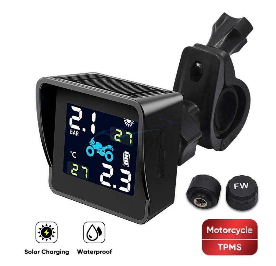 1Set Waterproof TPMS Pressure Sensor LCD Motorcycle Tire Pressure Monitor System