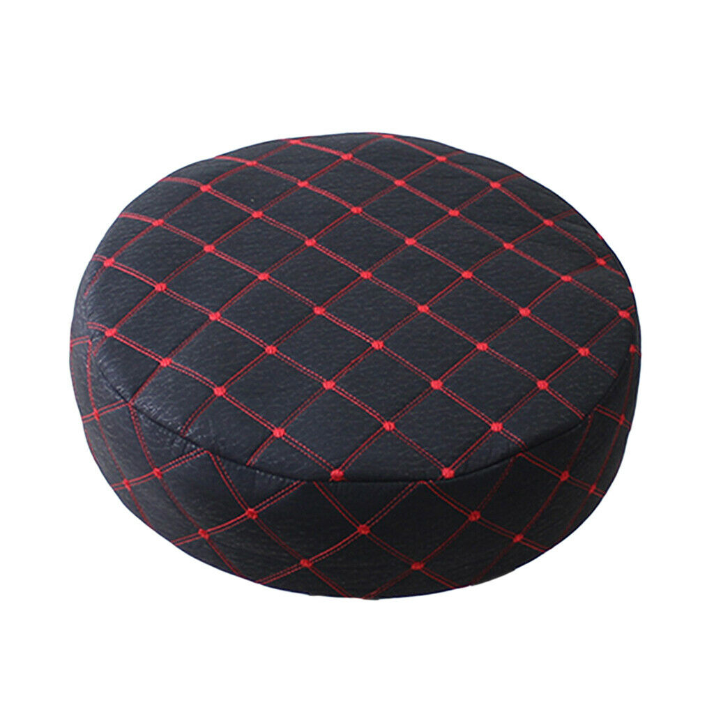 15-16'' PU Round Bar Stool Cover Chair Cushion Seat Pad Sleeve Cover Black