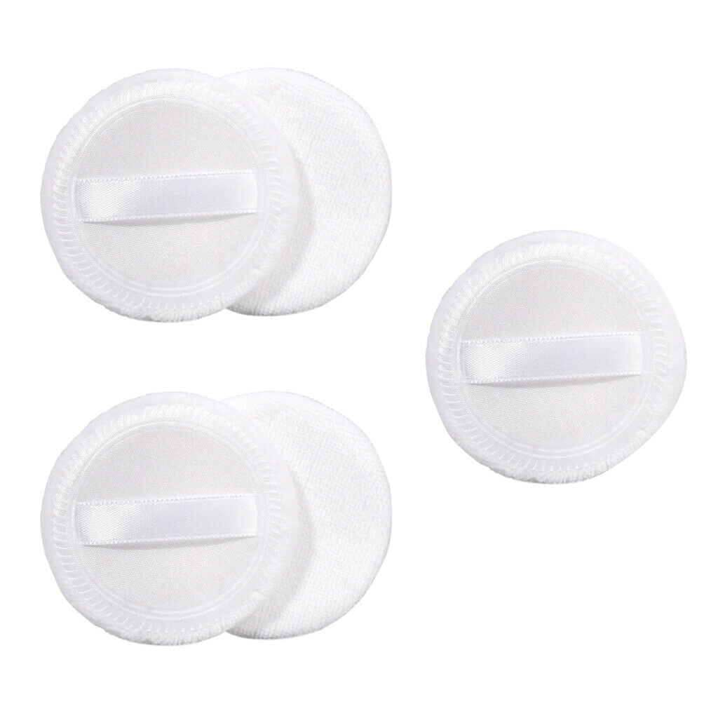 of 10 Round Cosmetic Blusher Finished Powder Foundation Puff 2.3'' White