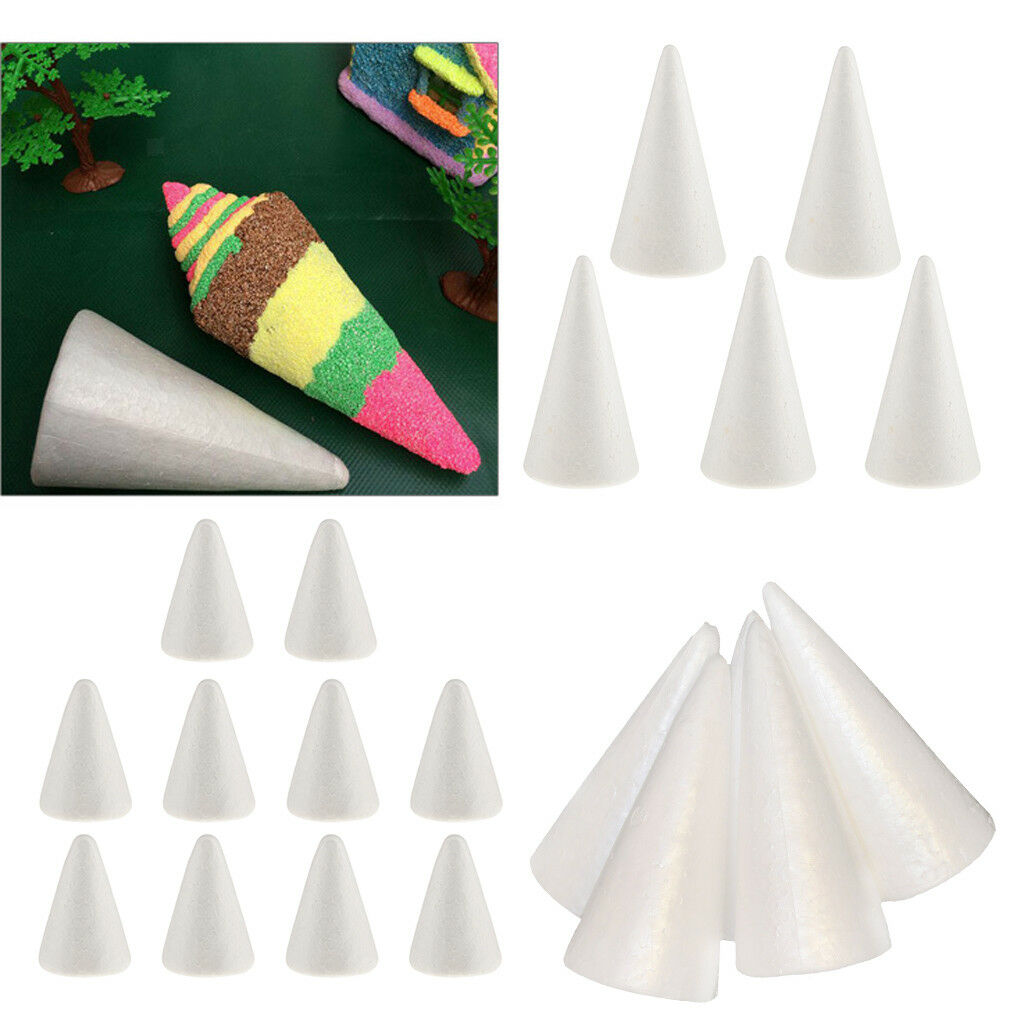 20pcs 70/100/150mm Christmas Tree Cone Styrofoam Foam for Painting Drawing