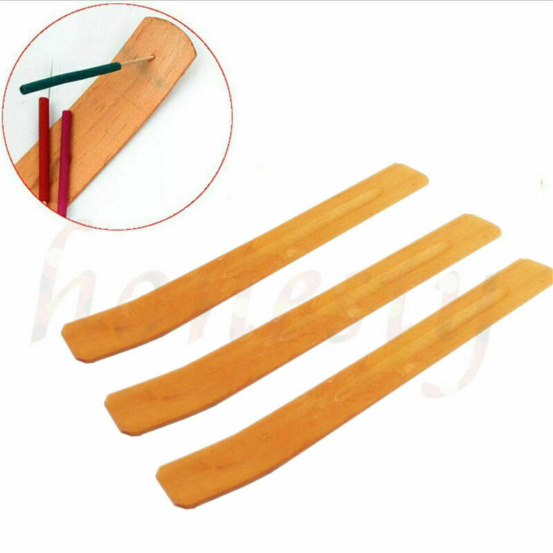 2pcs Natural Plain Wood Wooden Incense Stick Ash Catcher Burner Holder Tools