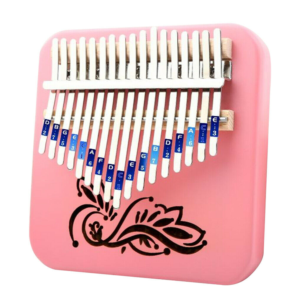 17 Key Kalimba Thumb Piano Finger Wood Musical Instrument Pink Music Box