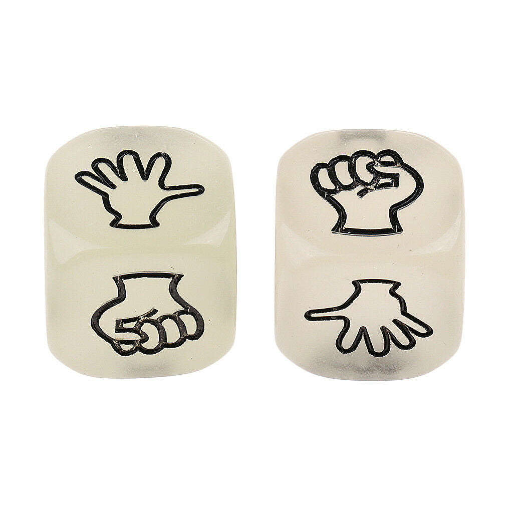 2Pcs Funny Dice Rock-Paper-Scissors for Board Game Dices Set for D&D RPG MTG