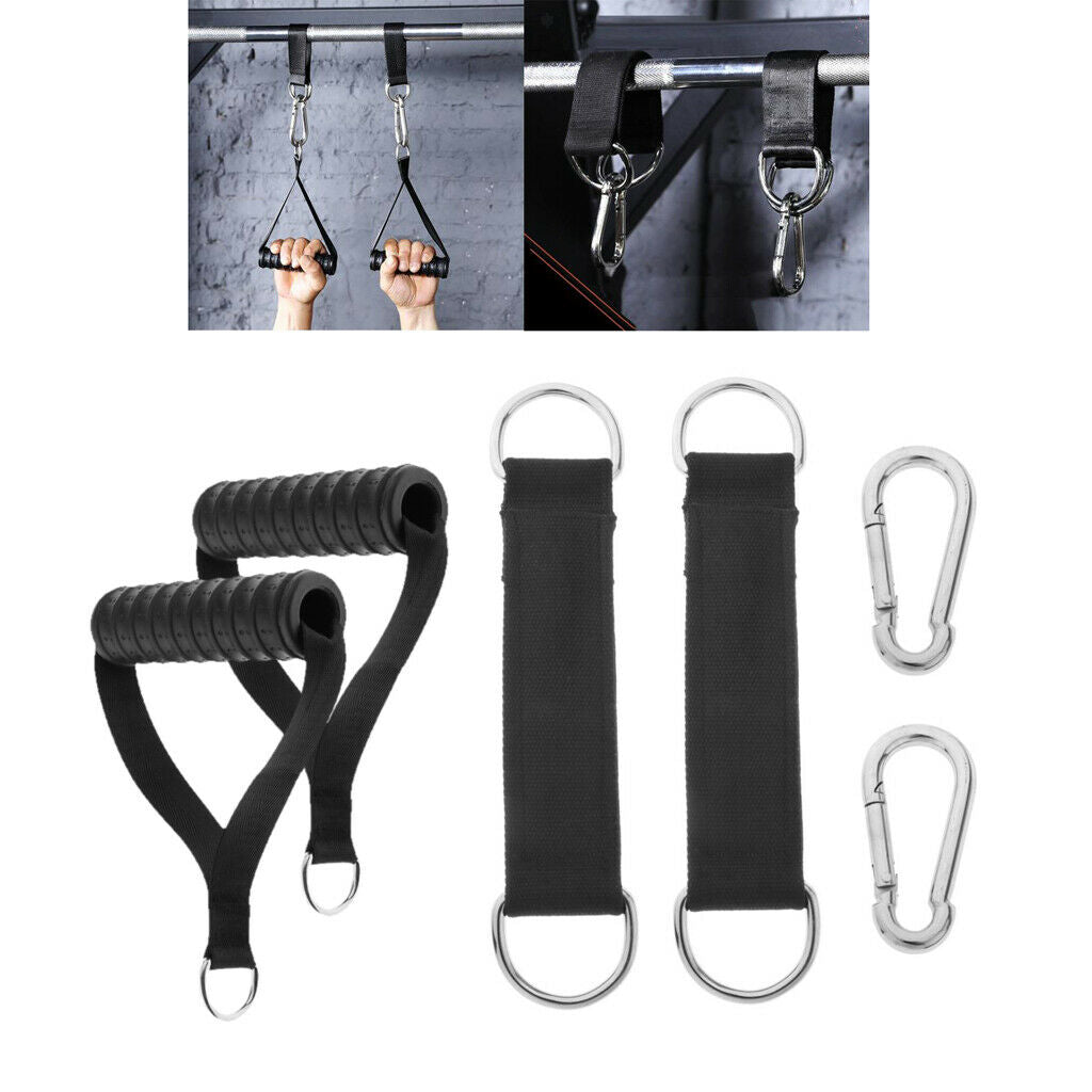 Pull-UP Handles Gym Straps Handle Men/Women AB Pull Up Webbing D-Ring Carabiner