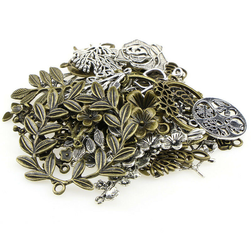 1Set Mixed Leaves Flowers Charm Pendant DIY Jewelry Making Craft Findings B SJ