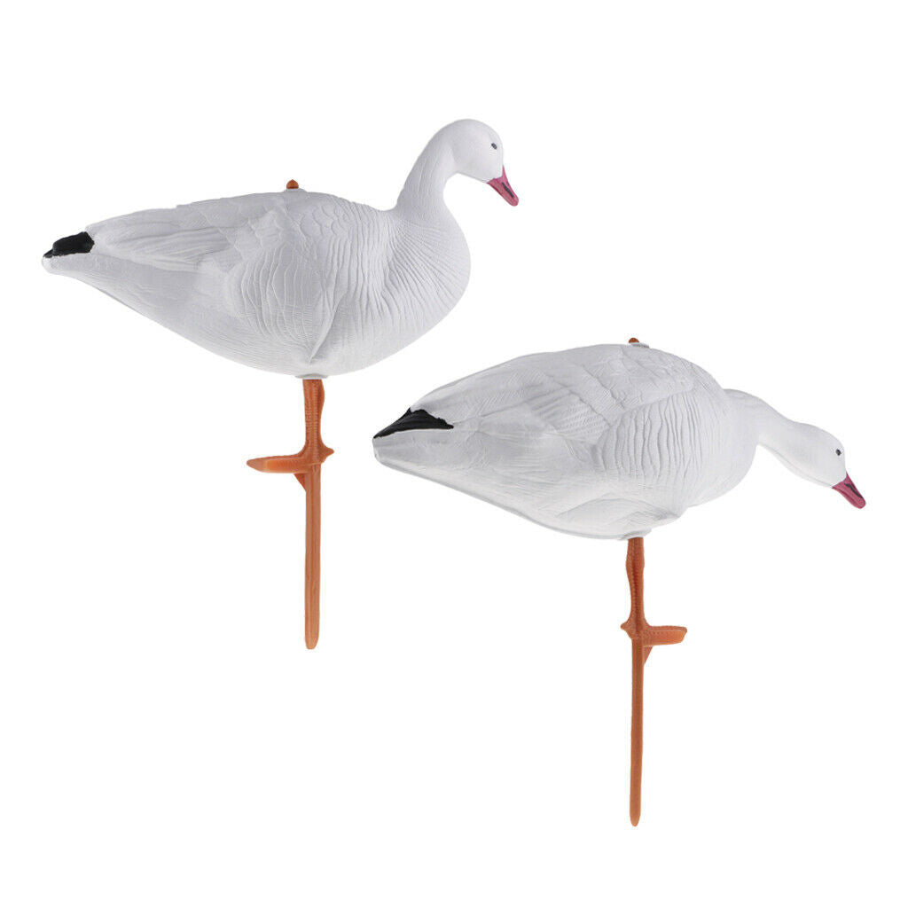2x White Hunting Goose Decoy Yard Decors Garden Birds Pest Scarer Scarecrow