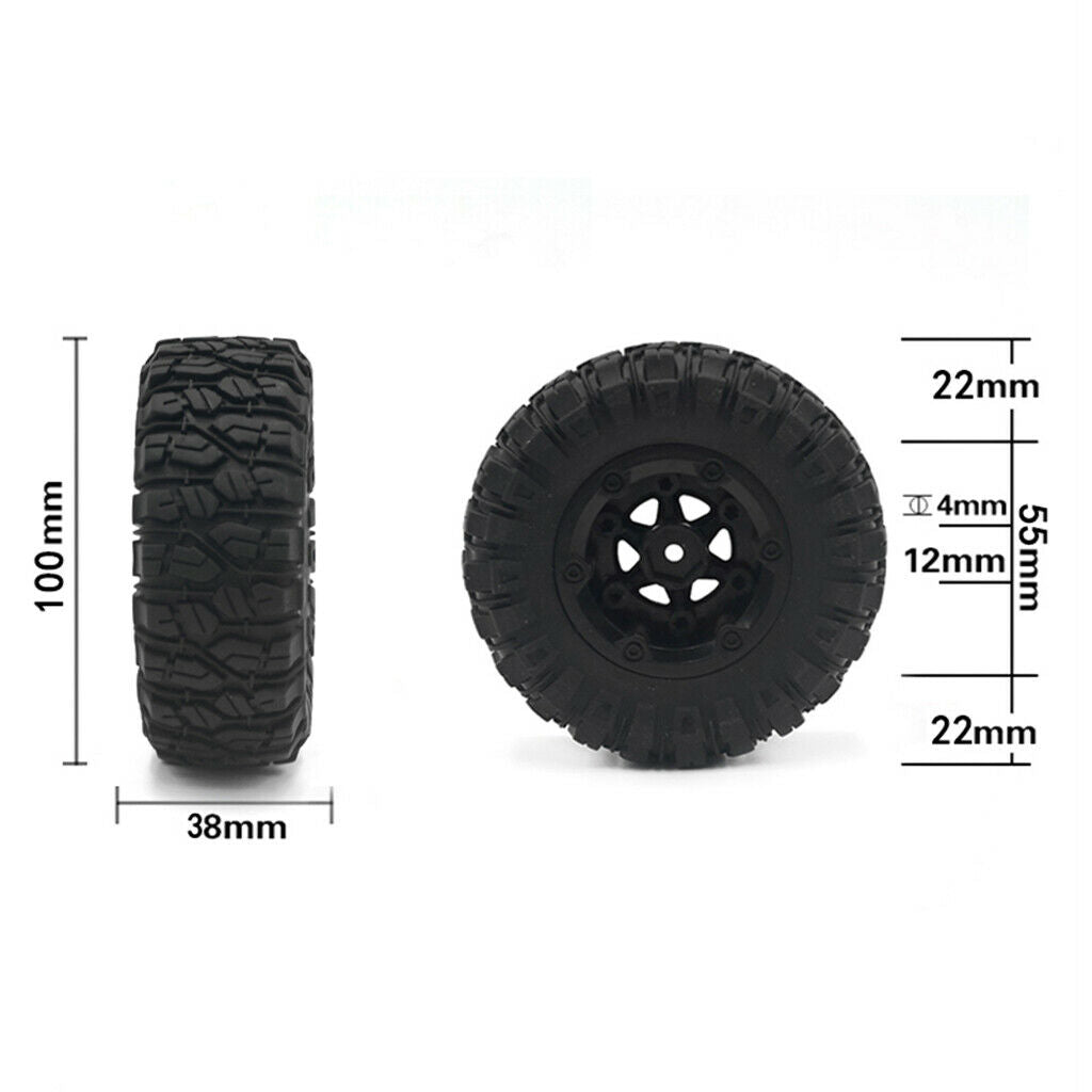 2 Pieces RC Rubber Tyres  Set Fit for 1:12 WLTOYS 12428 12428-C FY03/05 DIY