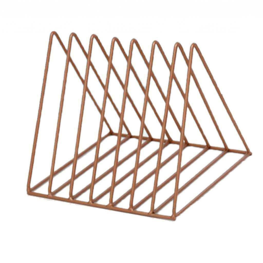 Book Holder Metal Wire Desktop Magazine Rack Bookshelf for Office A Copper