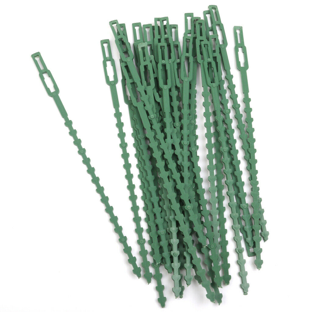 30pcs Green Garden Cable Ties Plastic Gardening Clips Climbers Twists Strips