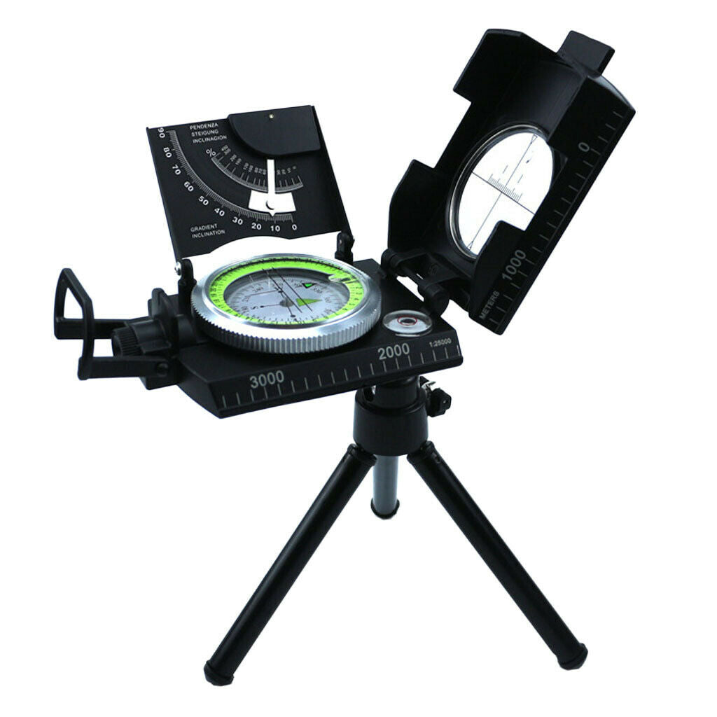 Prettyia   Metal Sighting Compass Professional Compass with Tripod