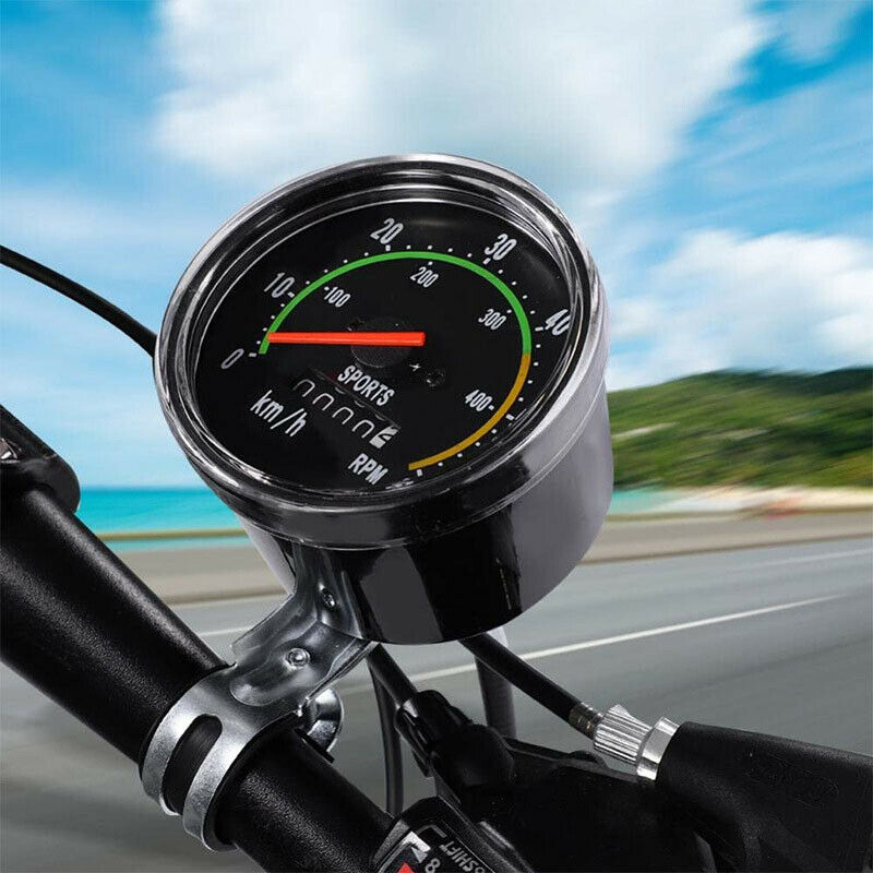 Bicycle Computer Mechanical Analog Bike Cycling Odo Speedometer Aluminum Alloy
