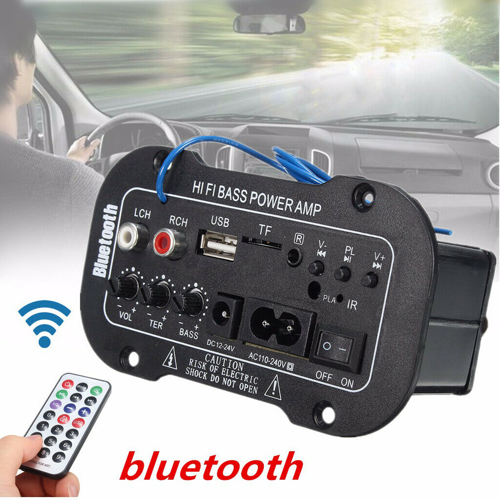 5" 220V Stereo Digital Bluetooth Music Amplifier Bass Power AMP USB TF AUX