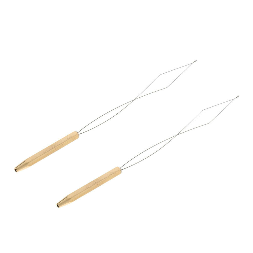 2 Pcs Fly Tying Bobbin Threader Half Hitch Handle Tool Fly Fishing