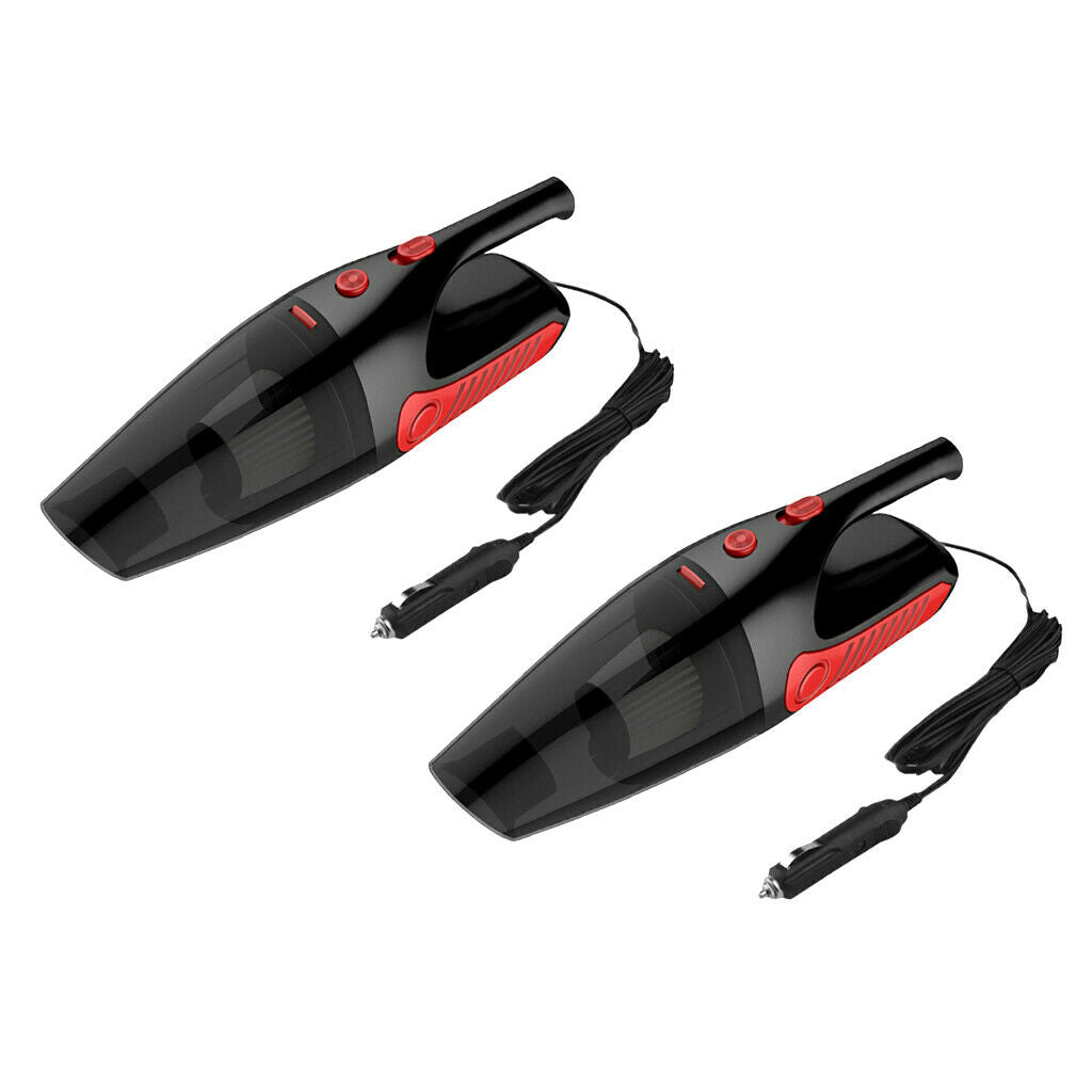 2Pcs 12V Vacuum Cleaner Auto Dry And Wet Mini Indoor