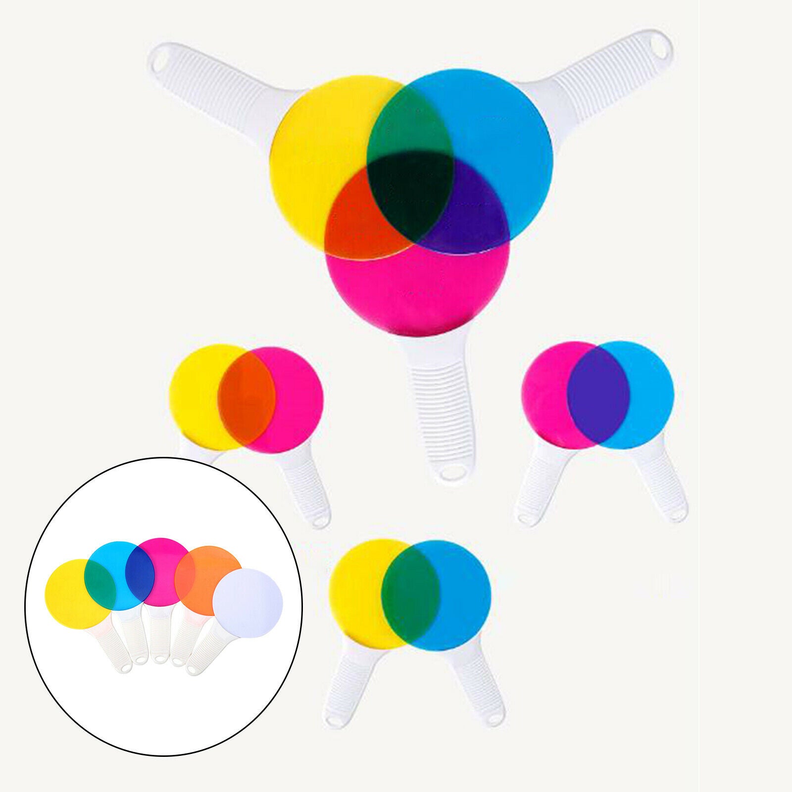 5x Plastic Color Paddles Color Toys, Science Color Educational Toys for kids