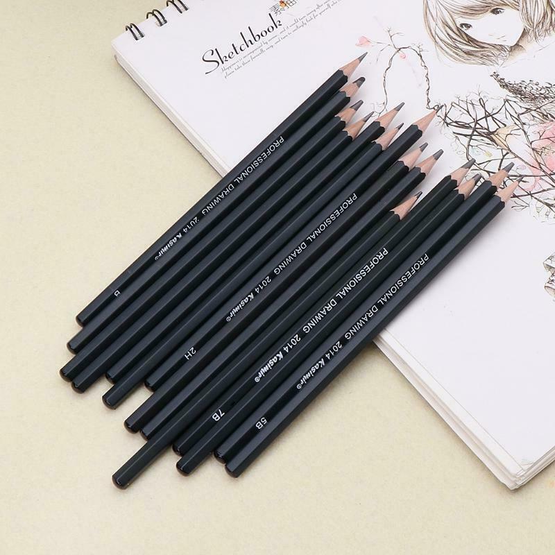 14 Pcs Sketch Art Drawing Pencil 12B 10B 8B 7B 6B 5B 4B 3B 2B 1B HB 2H 4H 6H