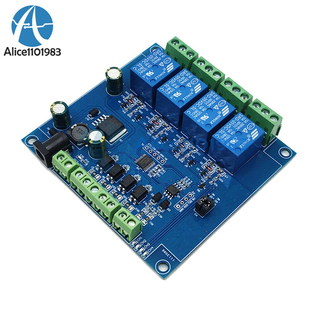 DC 24V 4 Channel Relay Control Switch RS485/TTL Anti-reverse Connection Module