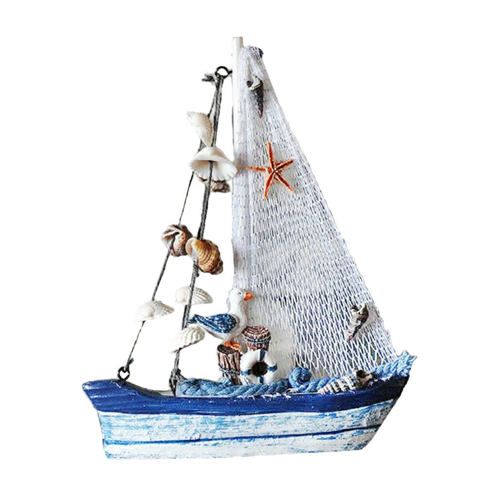 2Pieces Mediterranean Nautical Tropical Fishing Net Sailing Home Ornament