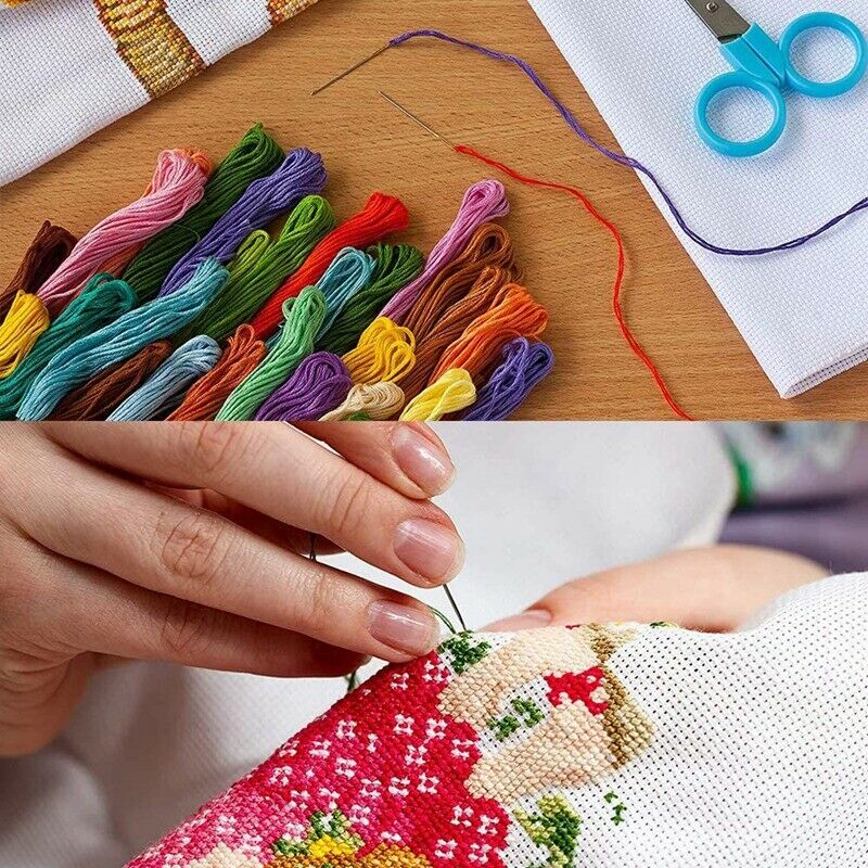 Cross Stitch Kits Stamped for Adults Beginner Kids 11CT DIY Embroidery NeedlR5O8